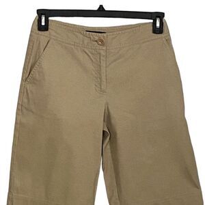 Talbots Beige Bermuda Shorts Size 6 Button Flap Pockets Flat Front